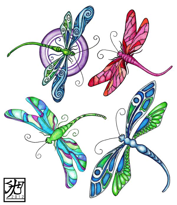 Dragonfly Tattoos - Products/Linework Available